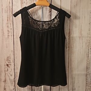 Naked Zebra Sleeveless Semi-Sheer Lace Top